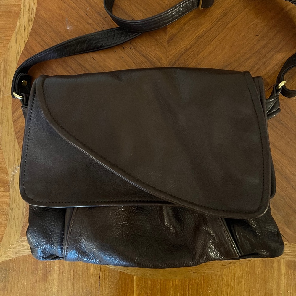 Handmade Brown Leather Crossbody